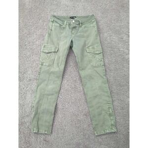 White House Black Market Womens 6R Green Low Rise Blanc Slim Ankle Cargo Stretch
